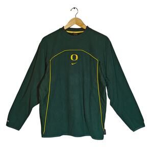 Nike Team Oregon Ducks Fleece Pullover Green Yellow Vintage Mens S/P